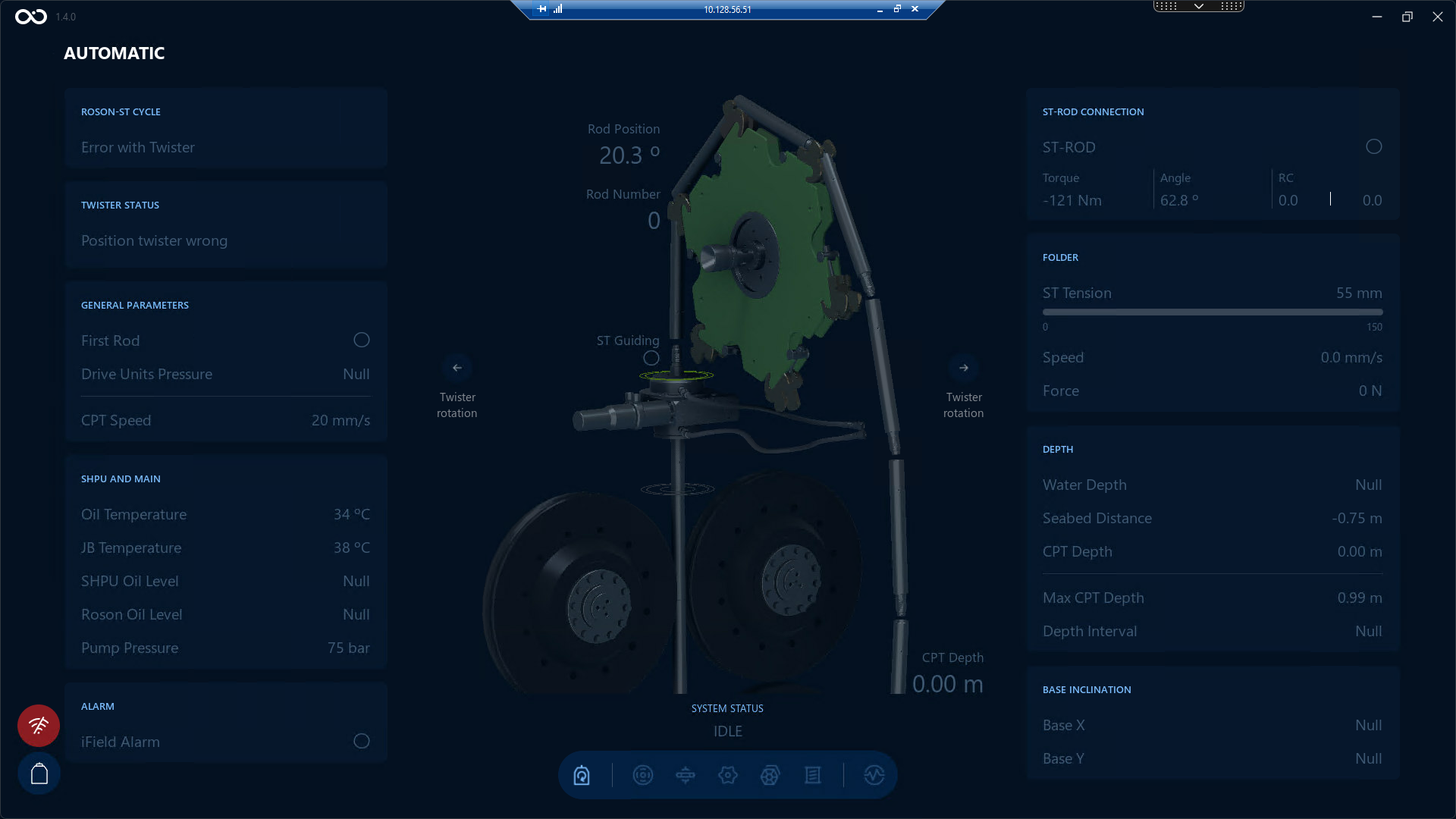 Visualization screen when the system is powered off Visualization screen when the system is powered off