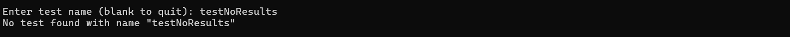 No test found with the given name No test found with the given name