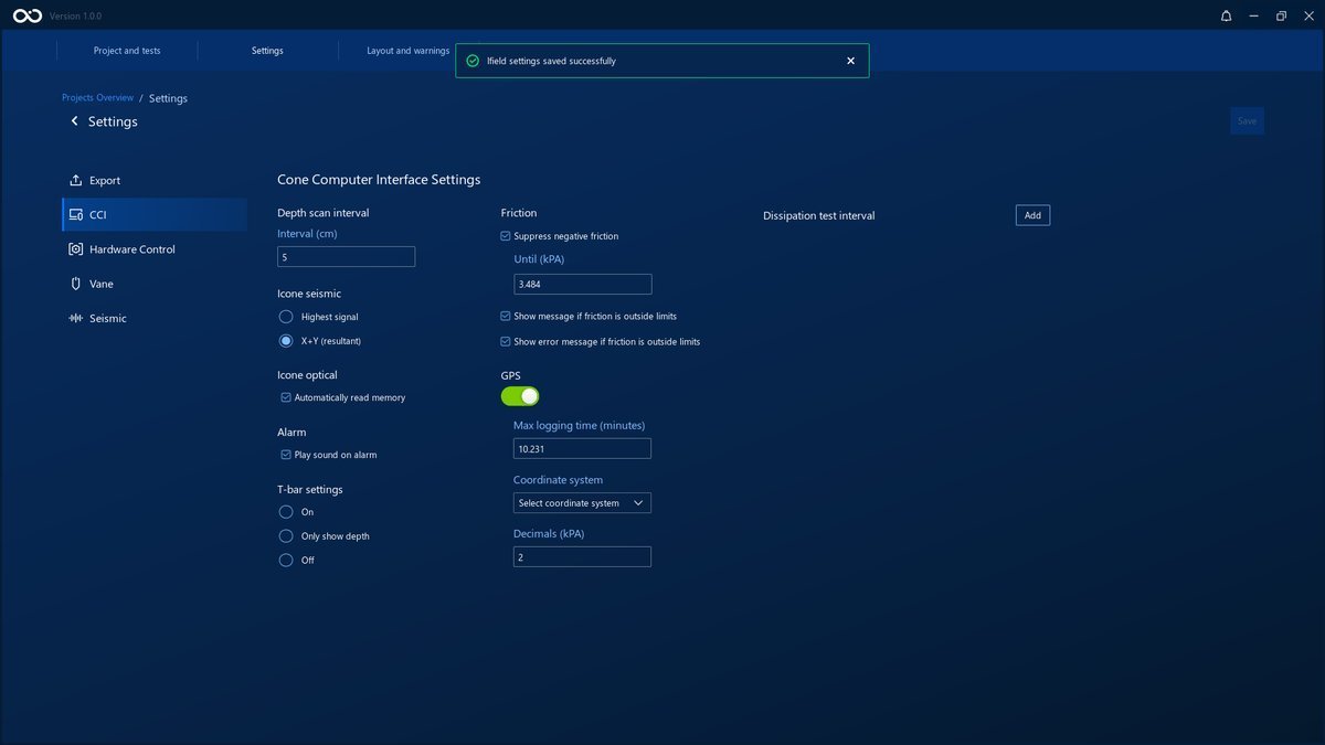 The Save Settings modal